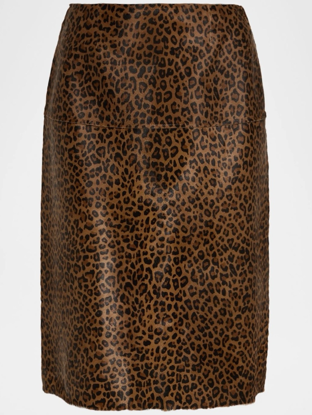 Frame Denim Leopard-Print Brown Pencil Skirt